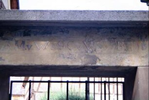 Detail voriges Bild: Inschrift im Türsturz des Edelhofes