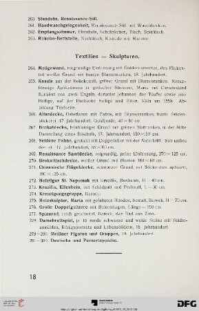Textilien – Skulpturen (Nr. 264-300)