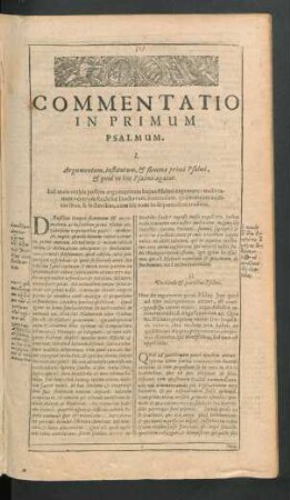 Commentatio In Primum Psalmum - Psalmum Decimum.
