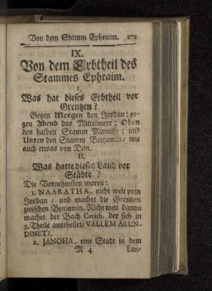 IX. Von dem Erbtheil des Stammes Ephraim.