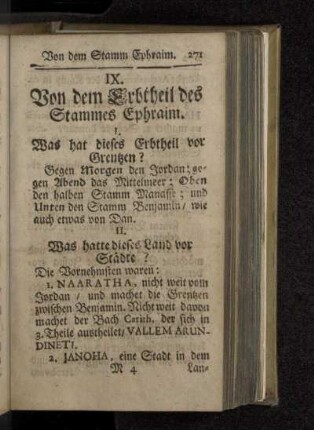 IX. Von dem Erbtheil des Stammes Ephraim.