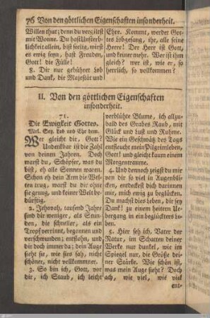 II. Von den göttlichen Eigenschaften insonderheit.