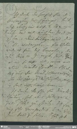 Eigenh. Brief von Friedrich von Schlegel an August Wilhelm von Schlegel, o.O., ohne Datumsangabe