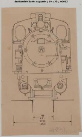 Lok 51, Jung, Baujahr 1923, mit Maßen im Maßstab 1:87