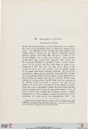 V. Descriptions of Sections