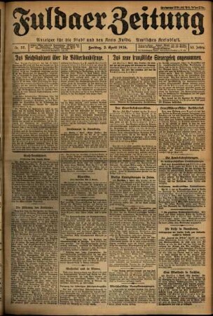 Ausgabe vom Freitag, den 02. April 1926.