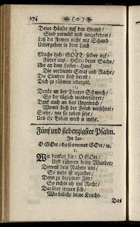 Fünf und siebenzigster Psalm. - Neunzigster Psalm.