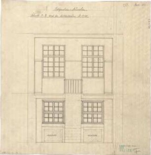 Fischer, Theodor; München - Westend, Bergmannstr.; Ledigenheim - Ankleideraum (Schnitt)