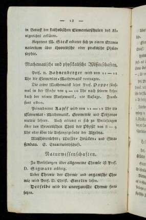 12, Mathematische und physikalische Wissenschaften