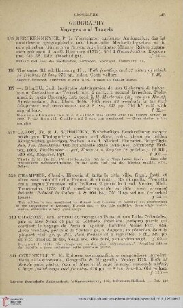 Geography. Voyages and Travels (No. 335 - 365)