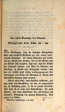 Kurze Frühpredigten auf alle Sonn- und Festtagen des ganzen Kirchenjahres, 1