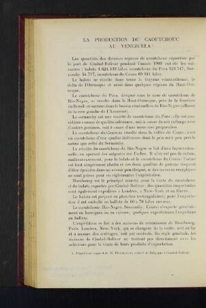 La Production Du Caoutchouc Au Venezuela.