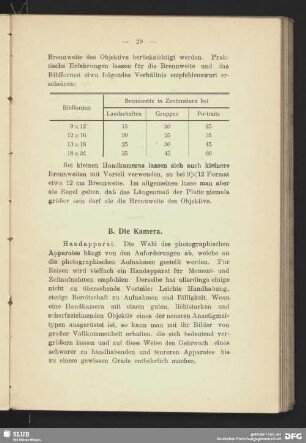 B) Die Kamera