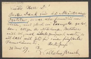 Brief an B. Schott's Söhne : 30.06.1899
