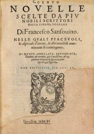Cento novelle scelte da più nobili scrittori della lingua volgare
