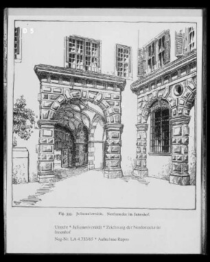 Utrecht, Juliusuniversität, Nordostecke im Innenhof