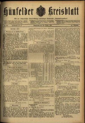 Ausgabe vom Donnerstag, den 24. Oktober 1918.