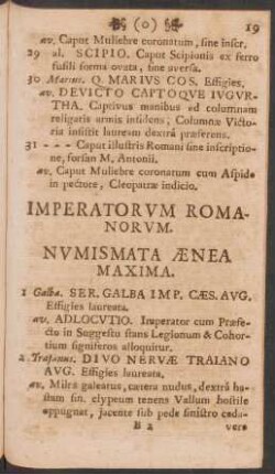 Imperatorum Romanorum. Numismata Aenea Maxima