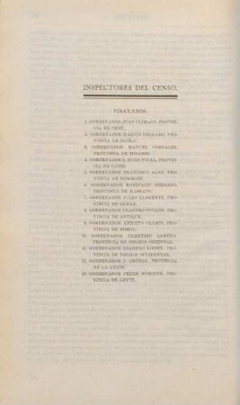 Inspecto del censo. Visayanos