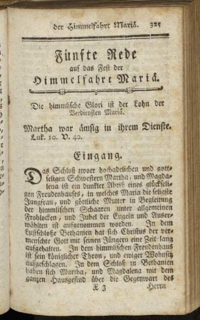 Fünfte Rede auf das Fest der Himmelfahrt Mariä
