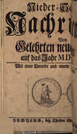 Niedersächsische Nachrichten von gelehrten neuen Sachen : auf das Jahr .... 1735, 1735