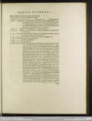 Omissa Et Errata