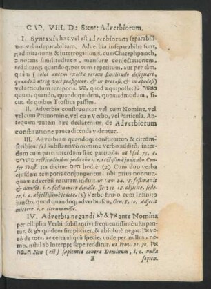 Cap. VIII. De Synt: Adverbiorum.