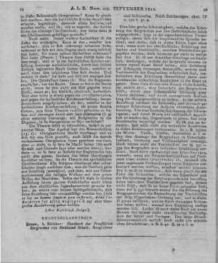 Schulz, [K.] F.: Handbuch des Preußischen Bergrechts. Essen: Bädeker 1820