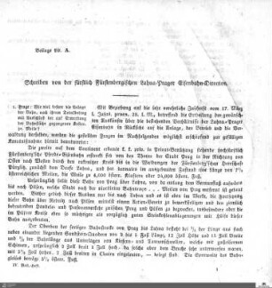 Schreiben von der fürstlichen Fürstenbergischen Lahna-Prager Eisenbahn-Direction