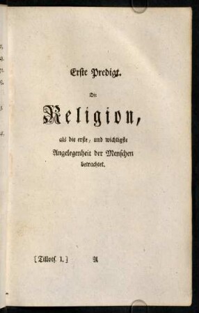 1-24, Erste Predigt.