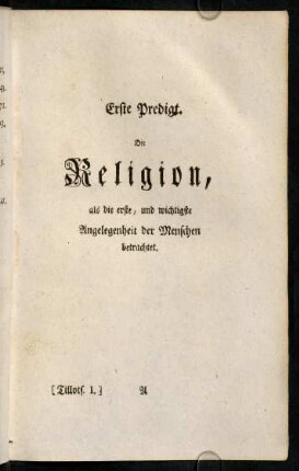 1-24, Erste Predigt.