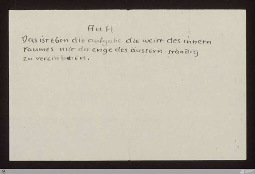 [Texte aus dem Nachlass] - [Handschrift] - An H. - StGA-George I,1926 : [NLB, S. 77]