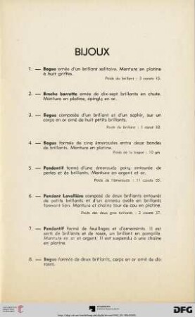 Bijoux (Nr.1-28)