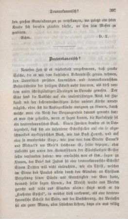 397-400 Deuterokanonisch?