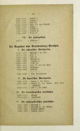 Die Regenten von Brandenburg-Preußen