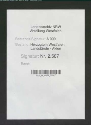 Viehschatztabelle der Stadt Winterberg