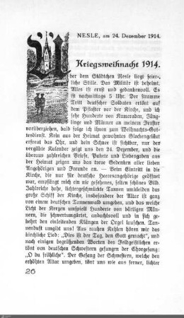 Kriegsweihnacht 1914.