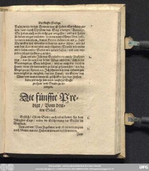 Die fünffte Predigt/ Vom dritten Stück.