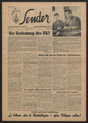 Betriebszeitung 'WF-Sender', Nr.8/1958 (28. Februar 1958)