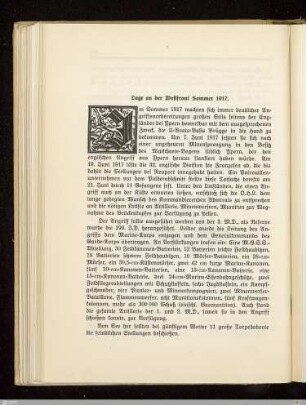 Lage an der Westfront Sommer 1917