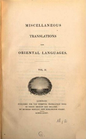 Miscellaneous Translations from Oriental Languages, 2