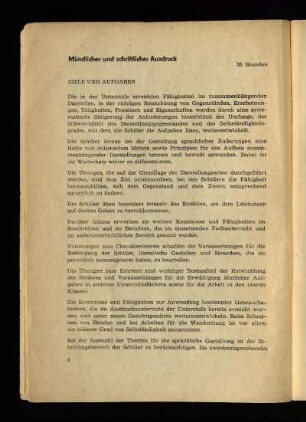 Mündlicher und schriftlicher Ausdruck
