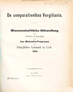 Jahresbericht des Königlichen Gymnasiums zu Lyck : für das Schuljahr .... 1878/79