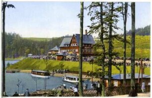 Kriebstein. Talsperre -Bootsstation und Gaststätte