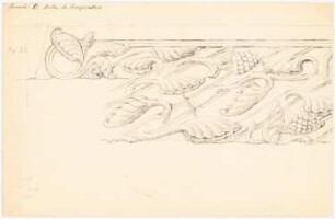 Stiftskirche, Gernrode Restaurierung: Details Balken des Kreuzesmittels, Blatt D, Ansicht Figuren VII