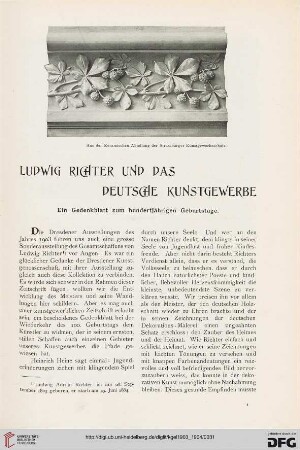 Ludwig Richter und das deutsche Kunstgewerbe: ein Gedenkblatt zum hundertjährigen Geburtstage