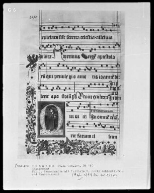 Antiphonarium — Initiale O, darin Johannes der Evangelist