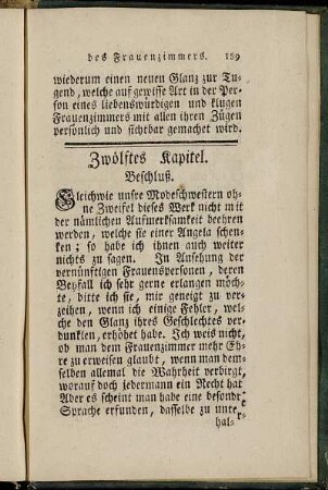 Zwölftes Kapitel. Beschluß.