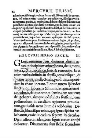 Mercurii Sermo Sacer. III.