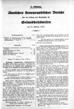 Sitzung 6, 21. Februar 1934